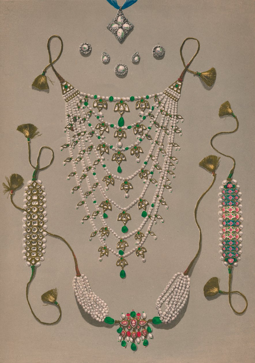 Çapraz Sarkıt Broşlar ve Küpeler, Hint Süsleri Süiti, 1863. by Robert Dudley