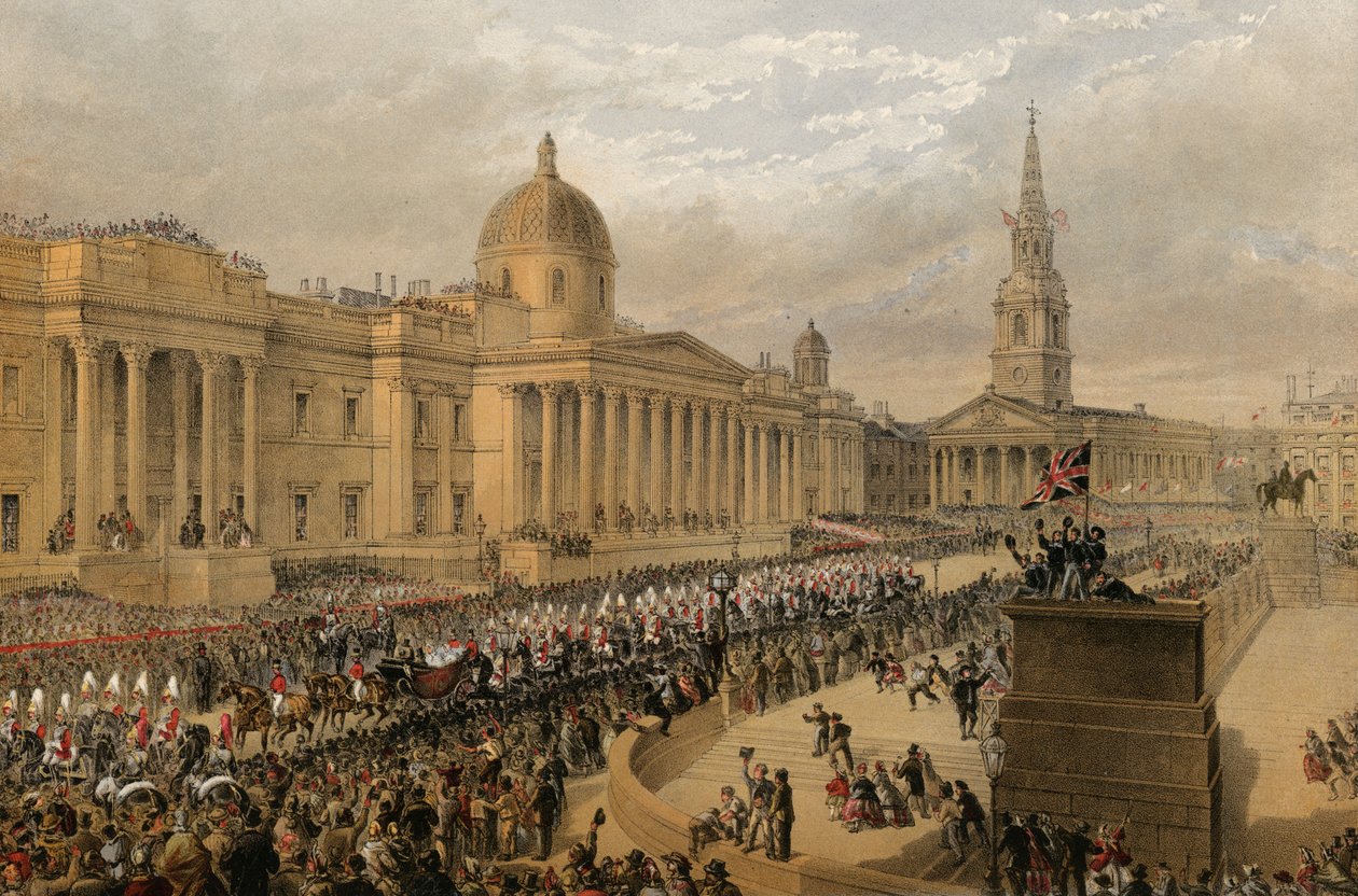 Trafalgar Meydanı, Londra, 7 Mart 1863 (gravür) by Robert Dudley