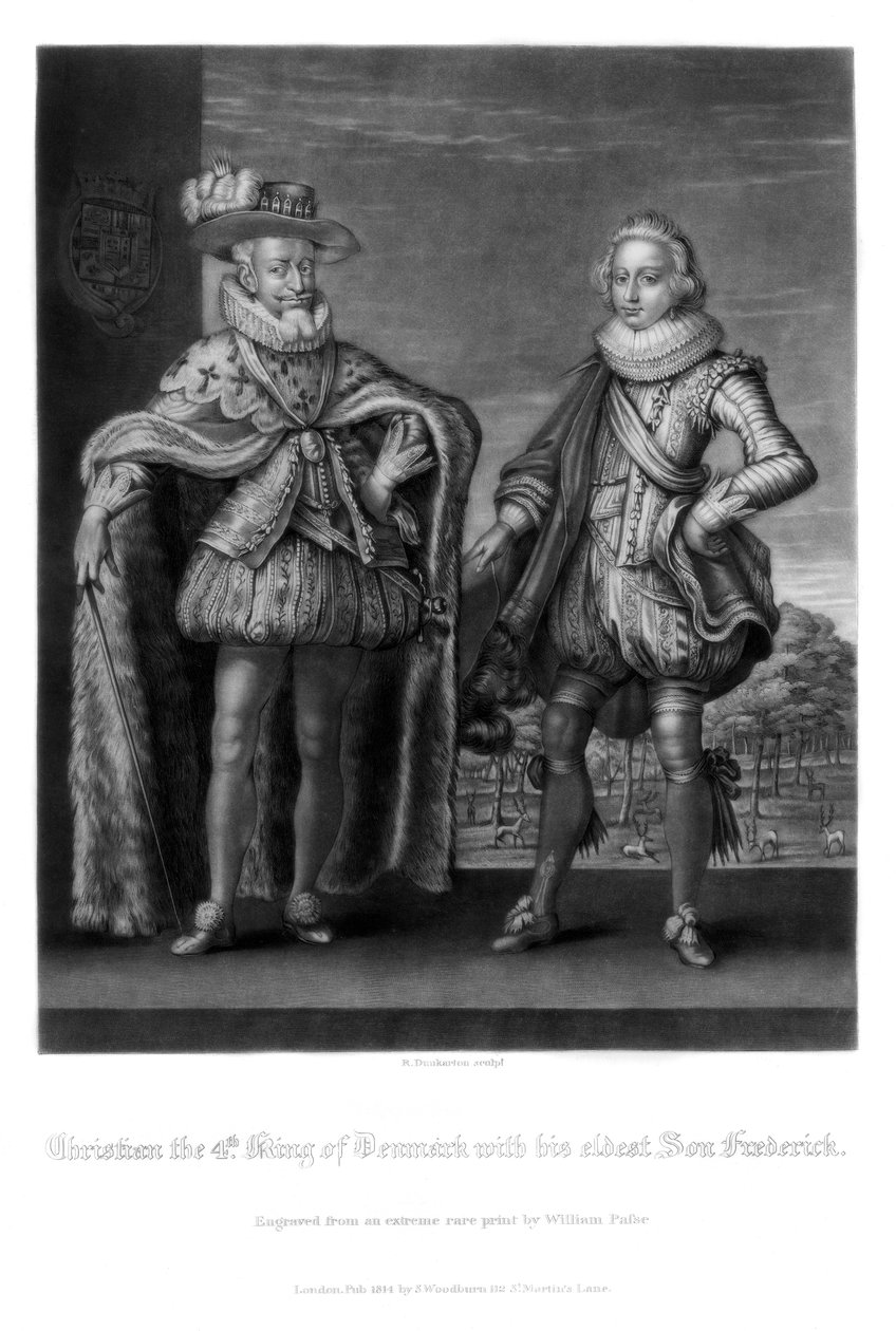 Danimarka Kralı IV. Christian, en büyük oğlu Frederick ile, 1816. by Robert Dunkarton