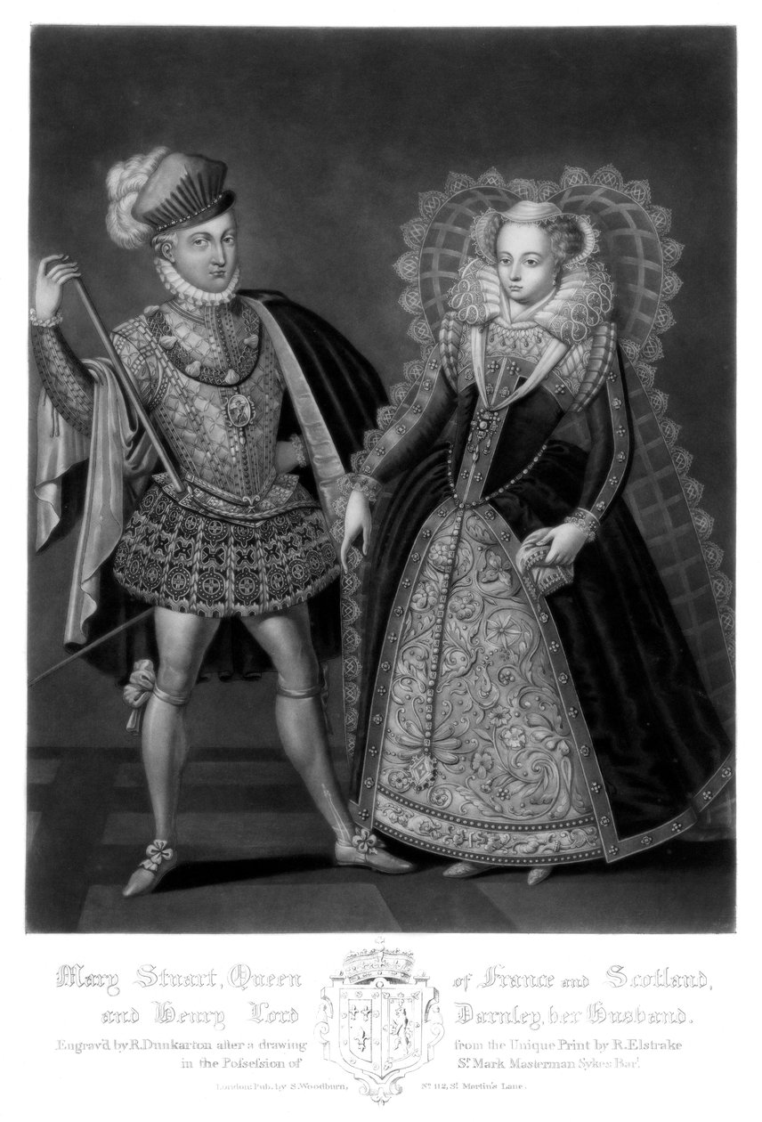 Mary Stuart, Fransa ve İskoçya Kraliçesi ve Henry Lord Darnley, Kocası, 1816. by Robert Dunkarton