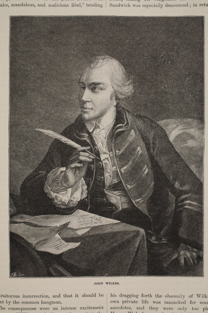 John Wilkes, 'Cassell'in Illustrated History of England'ından bir çizim (sepya fotoğraf) by Robert Edge Pine