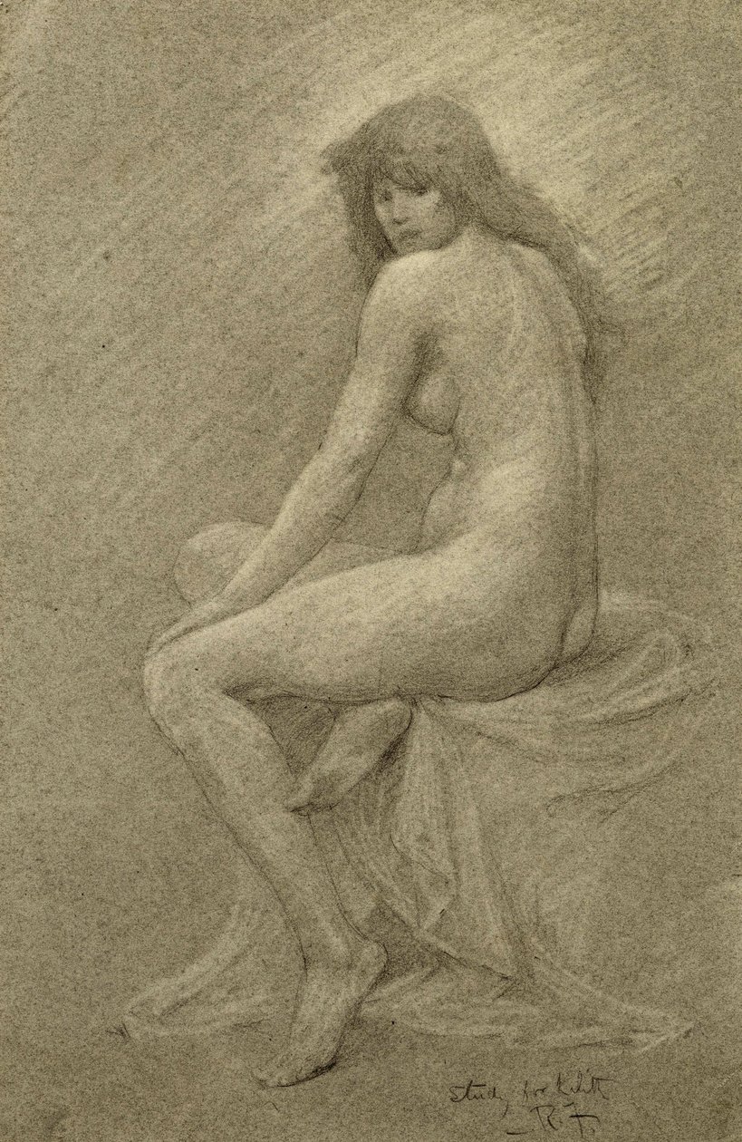 Lilith için Çalışma, c.1900 (kağıt üzerinde tebeşir) by Robert Fowler