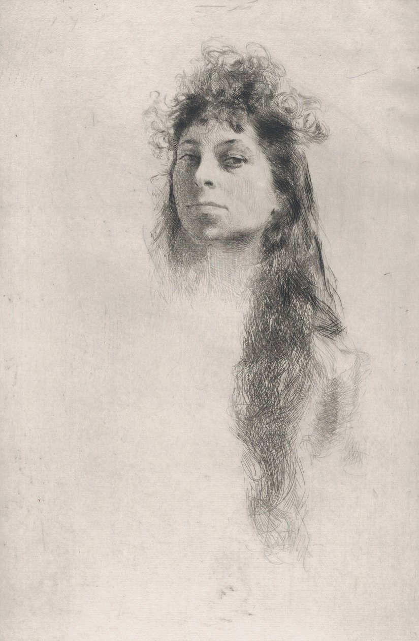 Uzun Saçlı Kızın Başı,.a.n.d., n.d.. by Robert Frederick Blum