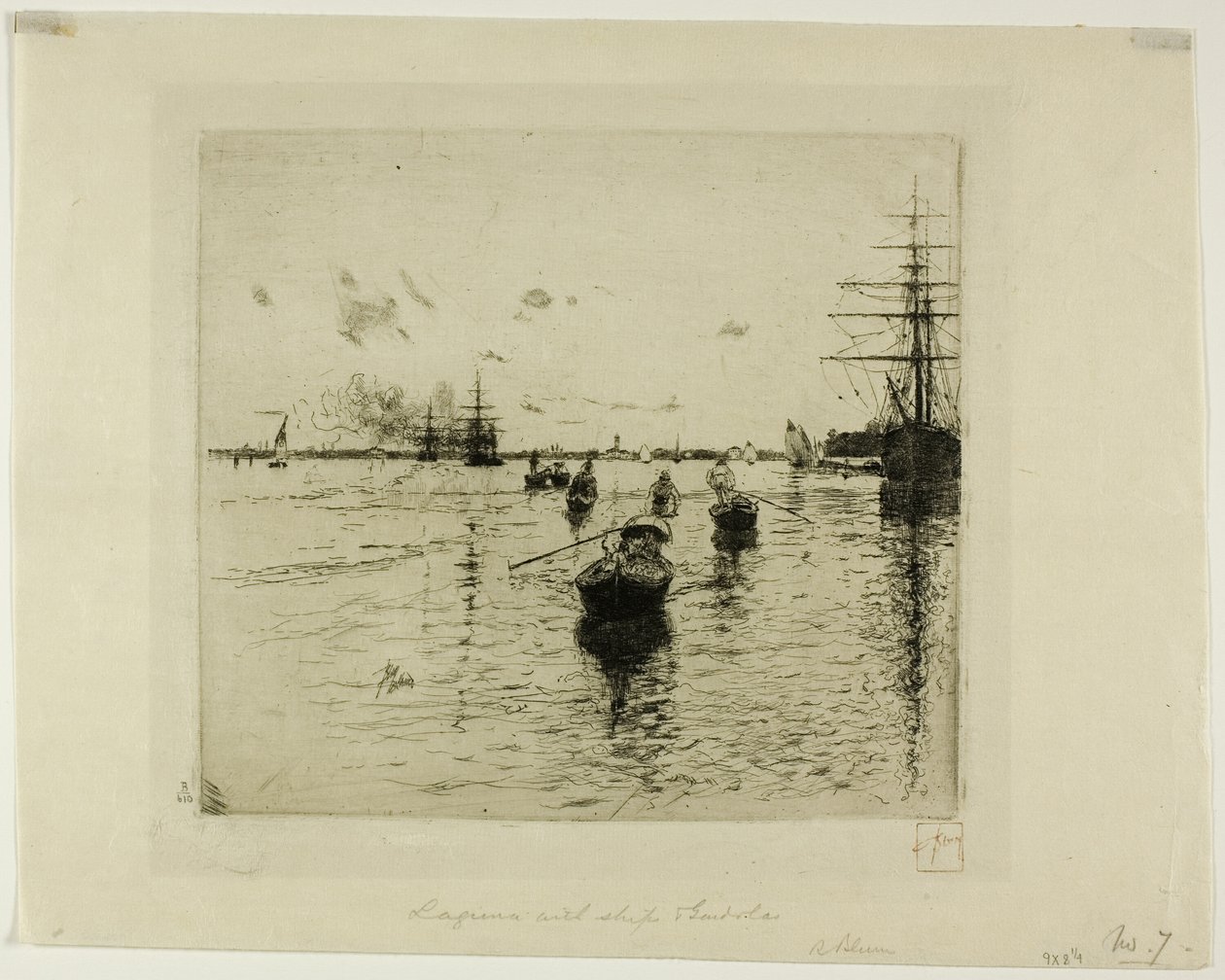 Vapurlar ve Gondollar ile Lagune, Venedik by Robert Frederick Blum