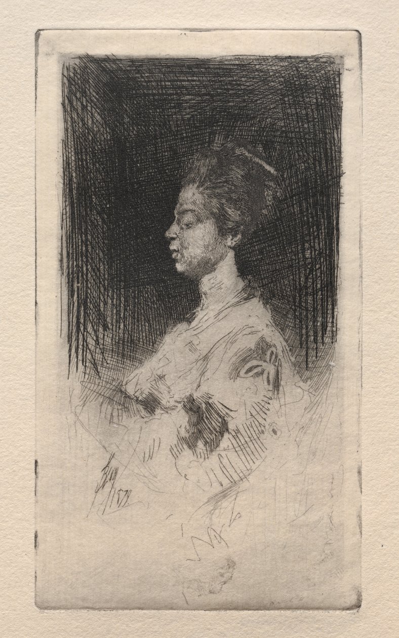Bir Japon Kızın Profil Başkanı, 1879. by Robert Frederick Blum