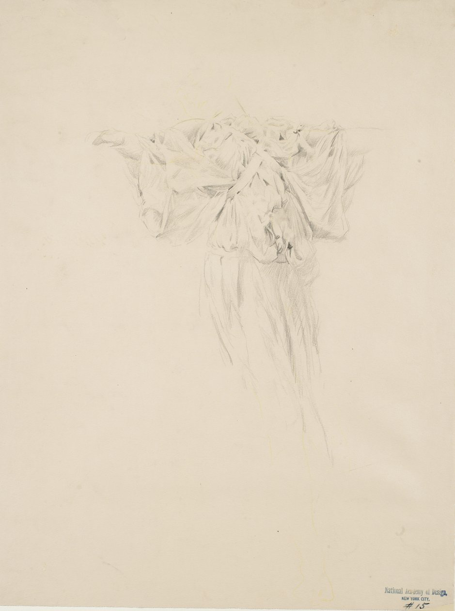 Moods to Music duvar resmi için perdelik çalışması, 1893-95 (devetüyü dokuma kağıt üzerinde sarı kalemle grafit) by Robert Frederick Blum