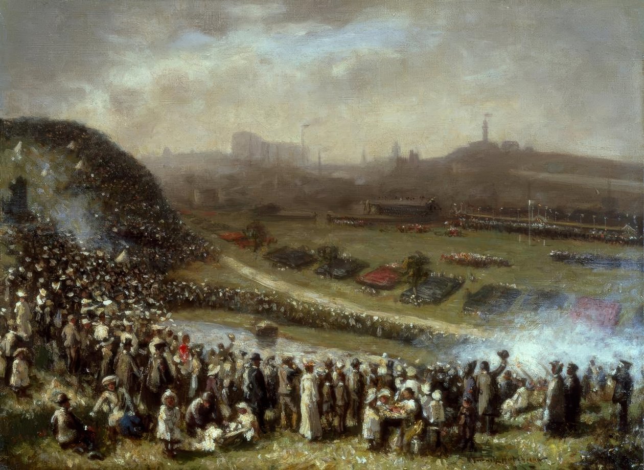 R.G.Hutchison, Yarışlarda, Glasgow / Gemälde by Robert Gemmell Hutchison