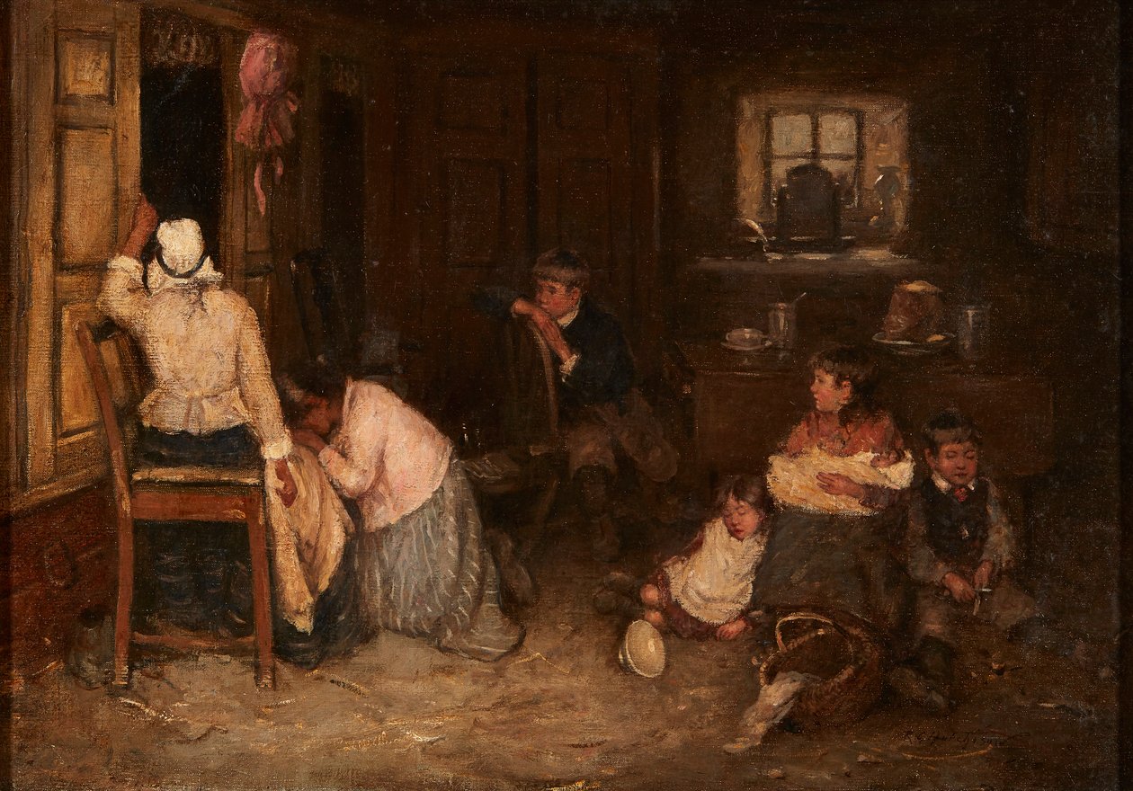 Üzücü Haber (tuval üzerine yağlı boya) by Robert Gemmell Hutchison