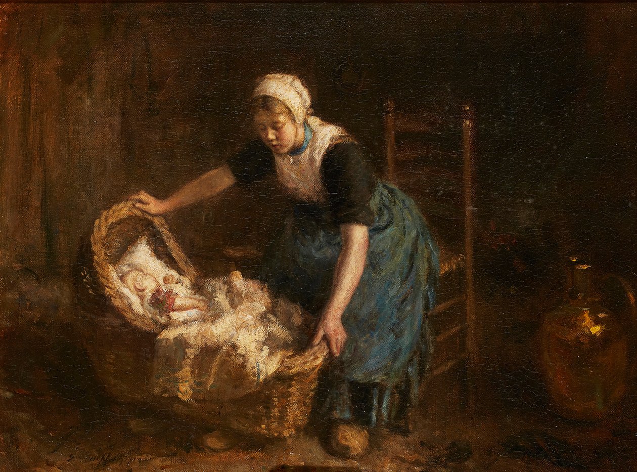 Uyu, Bebek, Uyu (tuval üzerine yağlı boya) by Robert Gemmell Hutchison