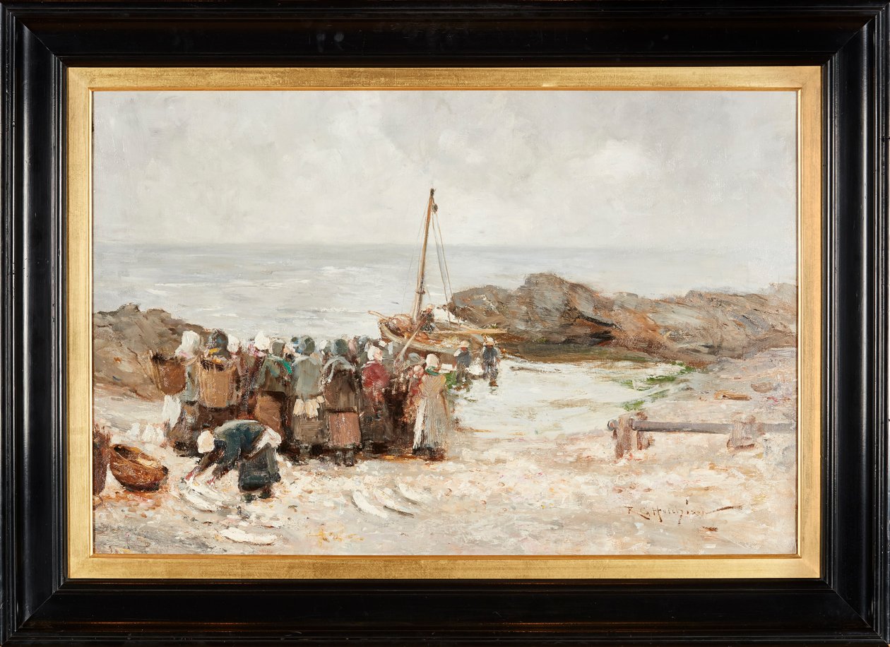Balıkçıların Dönüşü (tuval üzerine yağlı boya) by Robert Gemmell Hutchison