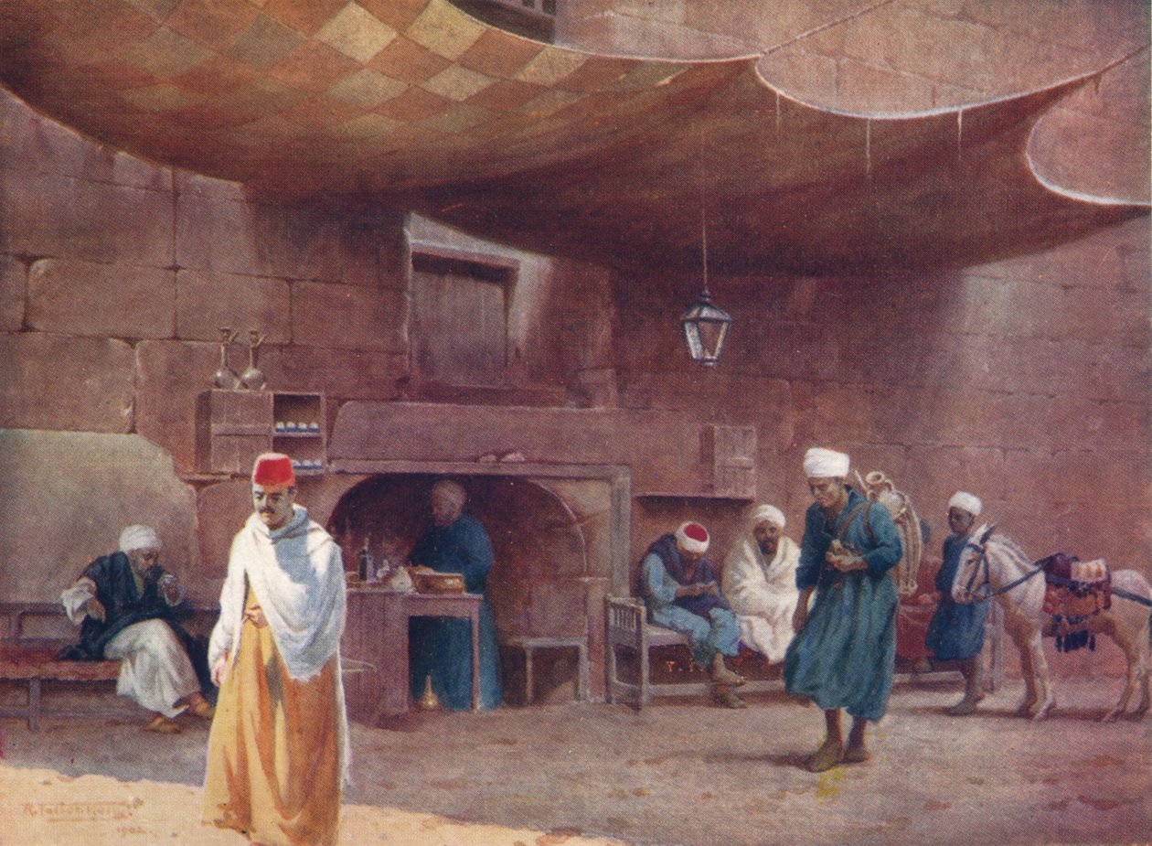 Bir Arap Kafe, Kahire, c1880, 1904 by Robert George Talbot Kelly