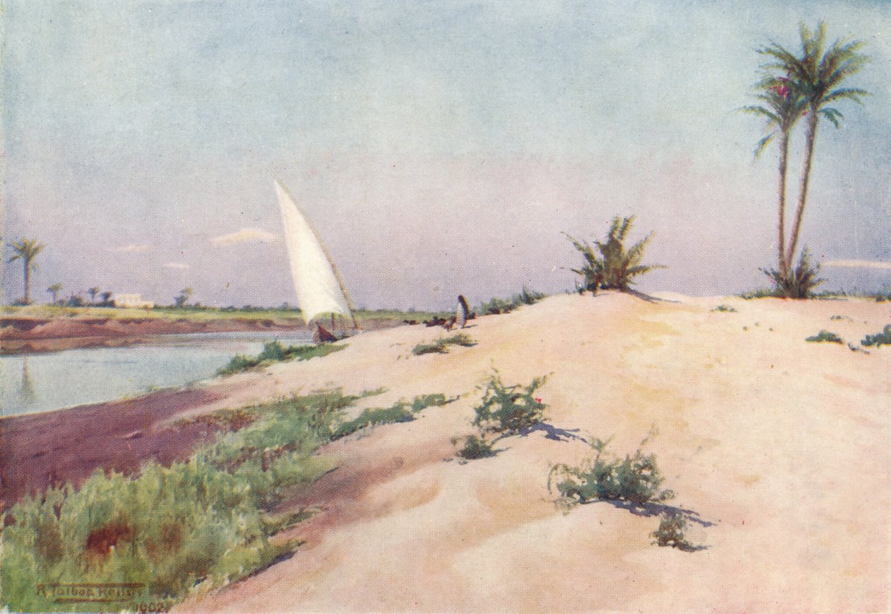 İsmailiye Kanalı üzerinde, Tel-El-Kebir yakınında, c1880, 1904 by Robert George Talbot Kelly