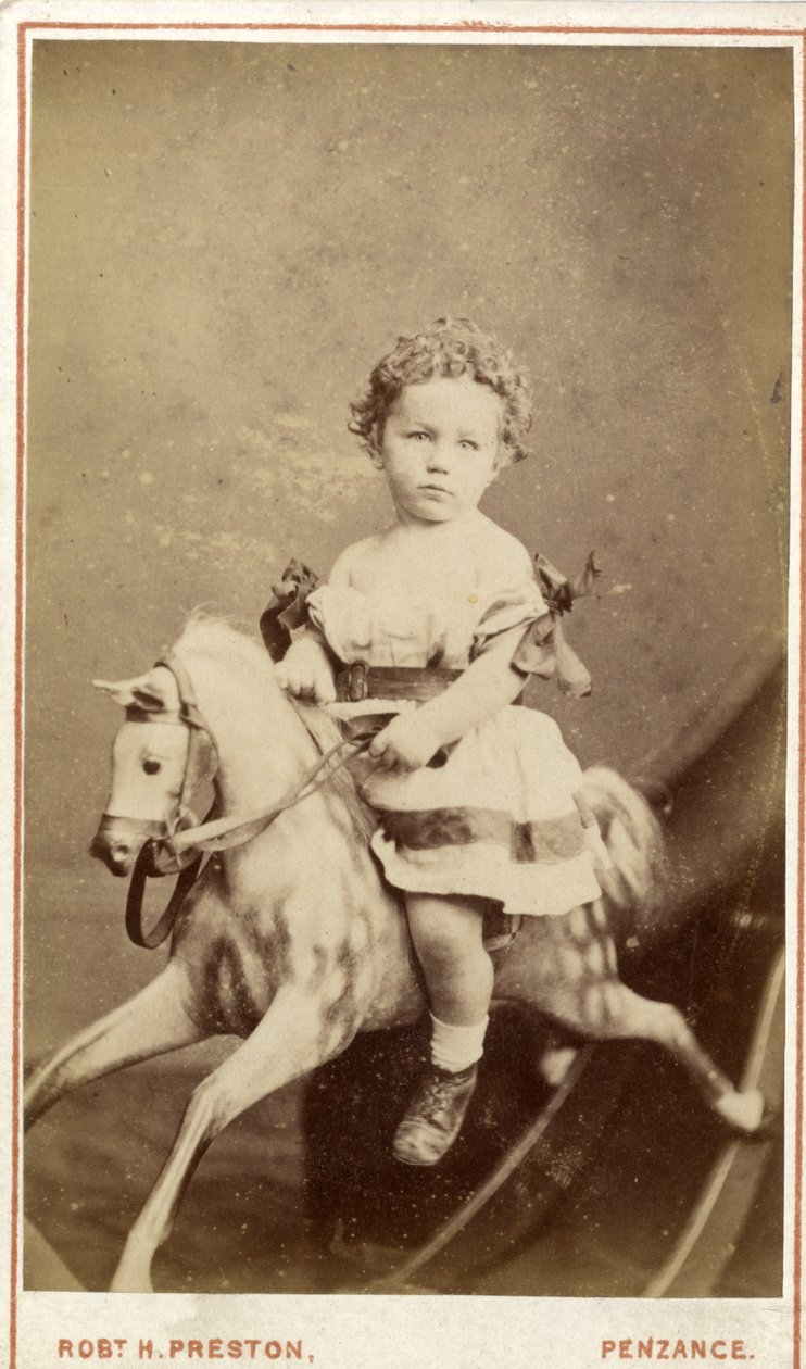 Sallanan bir atın üzerinde oturan genç kız, 1860