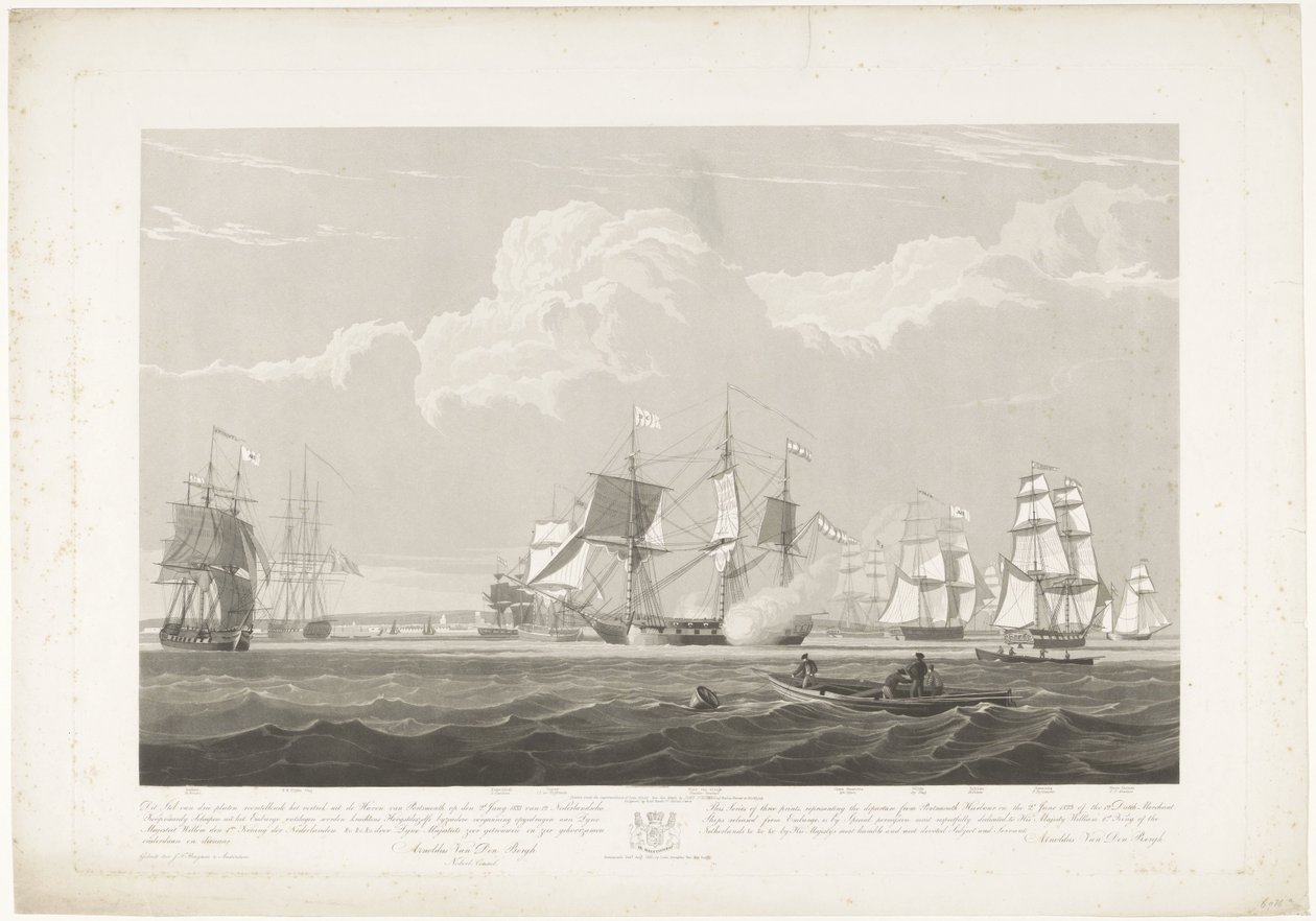 On İki Hollandalı Tüccar Gemisinin Portsmouth Limanından Ayrılışı, 1833 (Levha 3) Ambargodan taburcu edilen 12 Nederlandsche Koopvaardy Gemisinin 2.d Haziran 1833