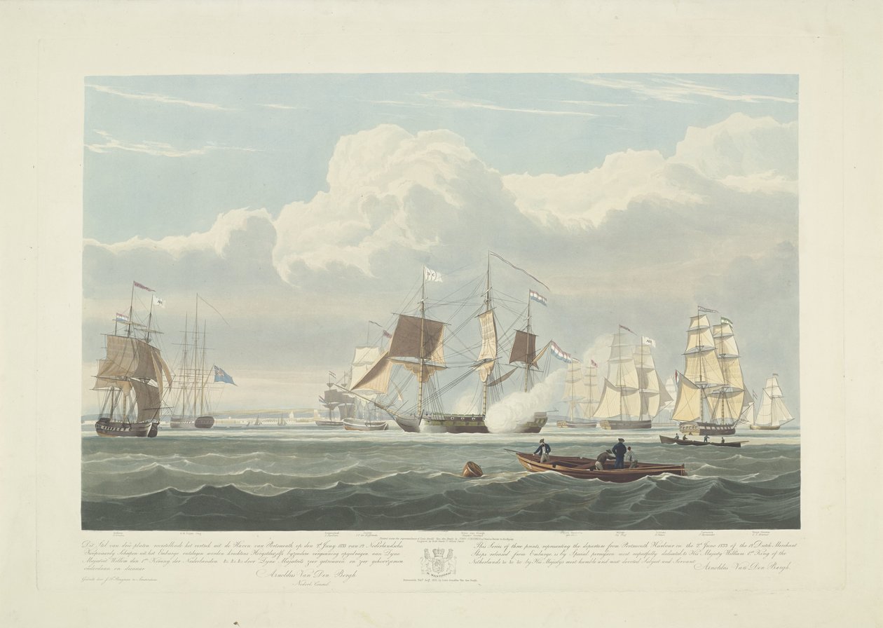 On İki Hollandalı Tüccar Gemisinin Portsmouth Limanından Ayrılışı, 1833 (Levha 3) Ambargodan taburcu edilen 12 Nederlandsche Koopvaardy Gemisinin 2.d Haziran 1833