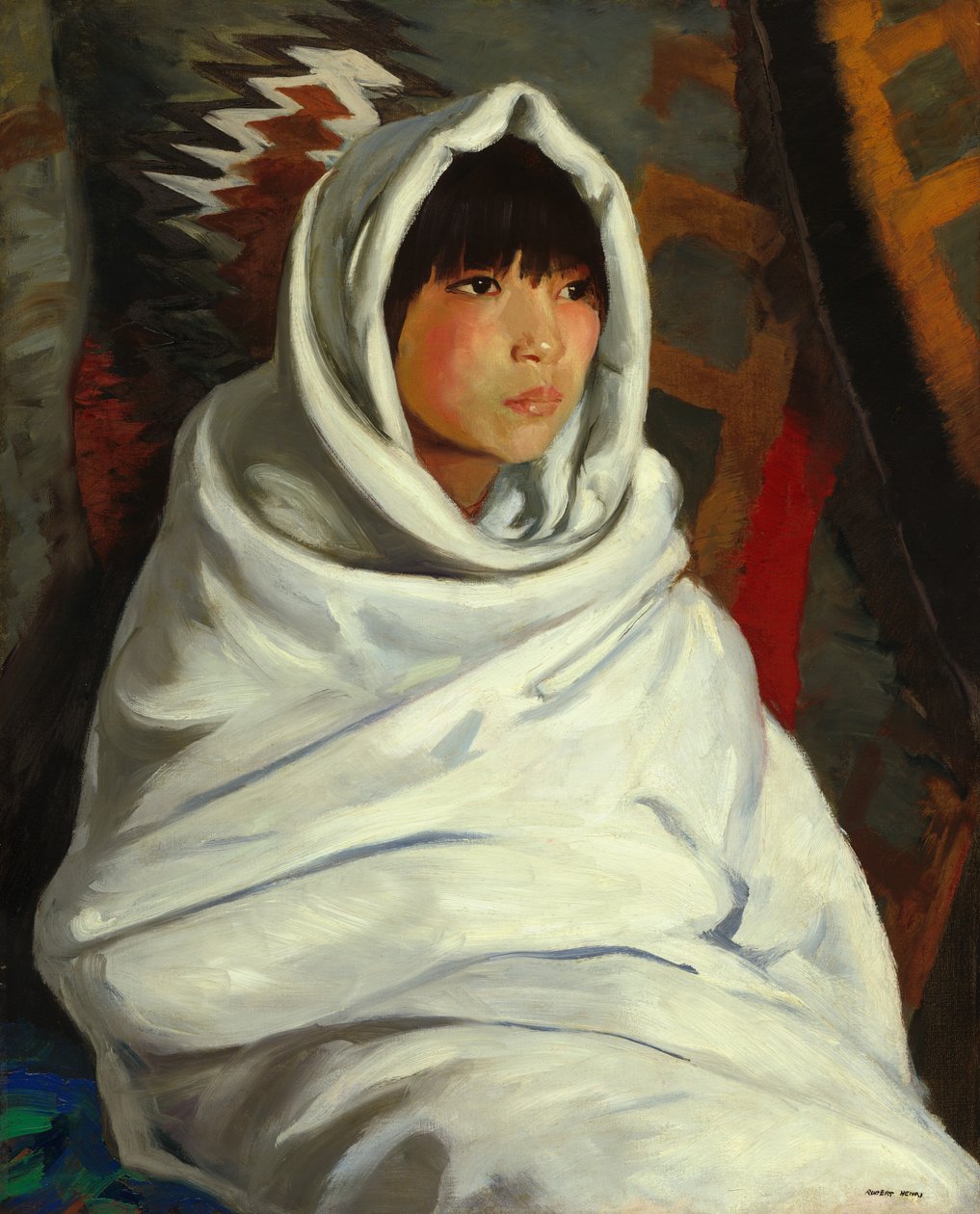 Beyaz Battaniyeli Hintli Kız by Robert Henri