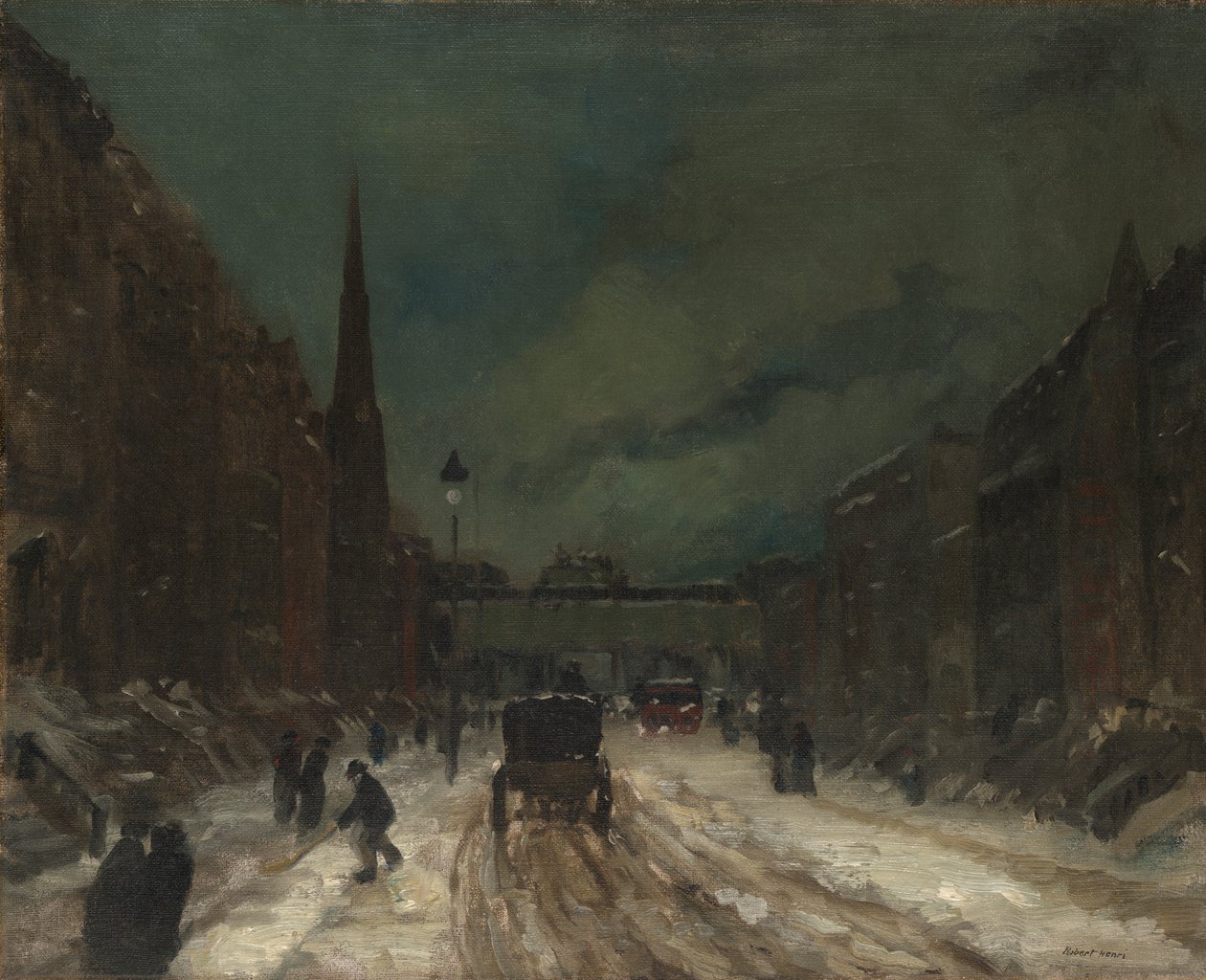 Karlı Sokak Manzarası (57th Street, NYC.) by Robert Henri