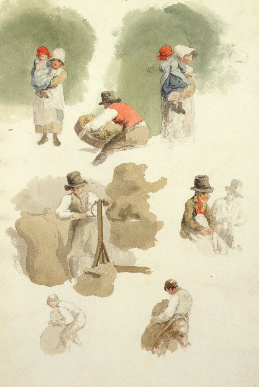 Çiftçinin Çocukları (kağıt üzerinde kalem ve tuvalet) by Robert Hills