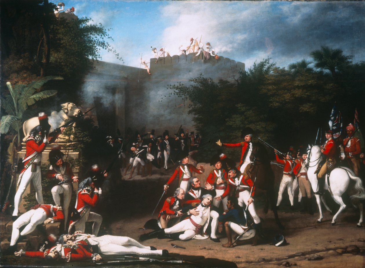 Albay Moorehouse'un 7 Mart 1791 1793'te Bangalore Pettah Kapısı Baskını Sırasında Ölümü by Robert Home