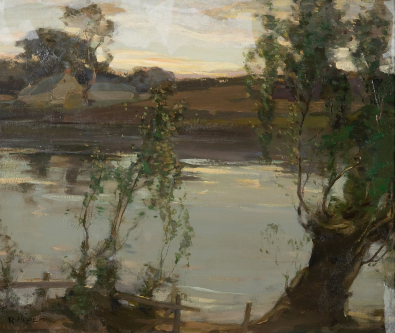 Sessiz Bir Havuz, Akşam (tuval üzerine yağlı boya) by Robert Hope
