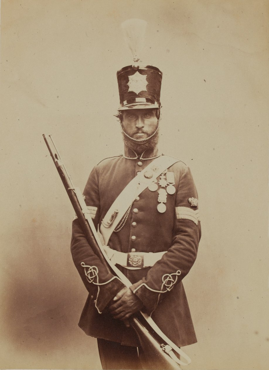Renkli Çavuş John Paul, Kraliyet Sappers ve Madenciler, 1856 (sepya fotoğrafı) by Robert Howlett