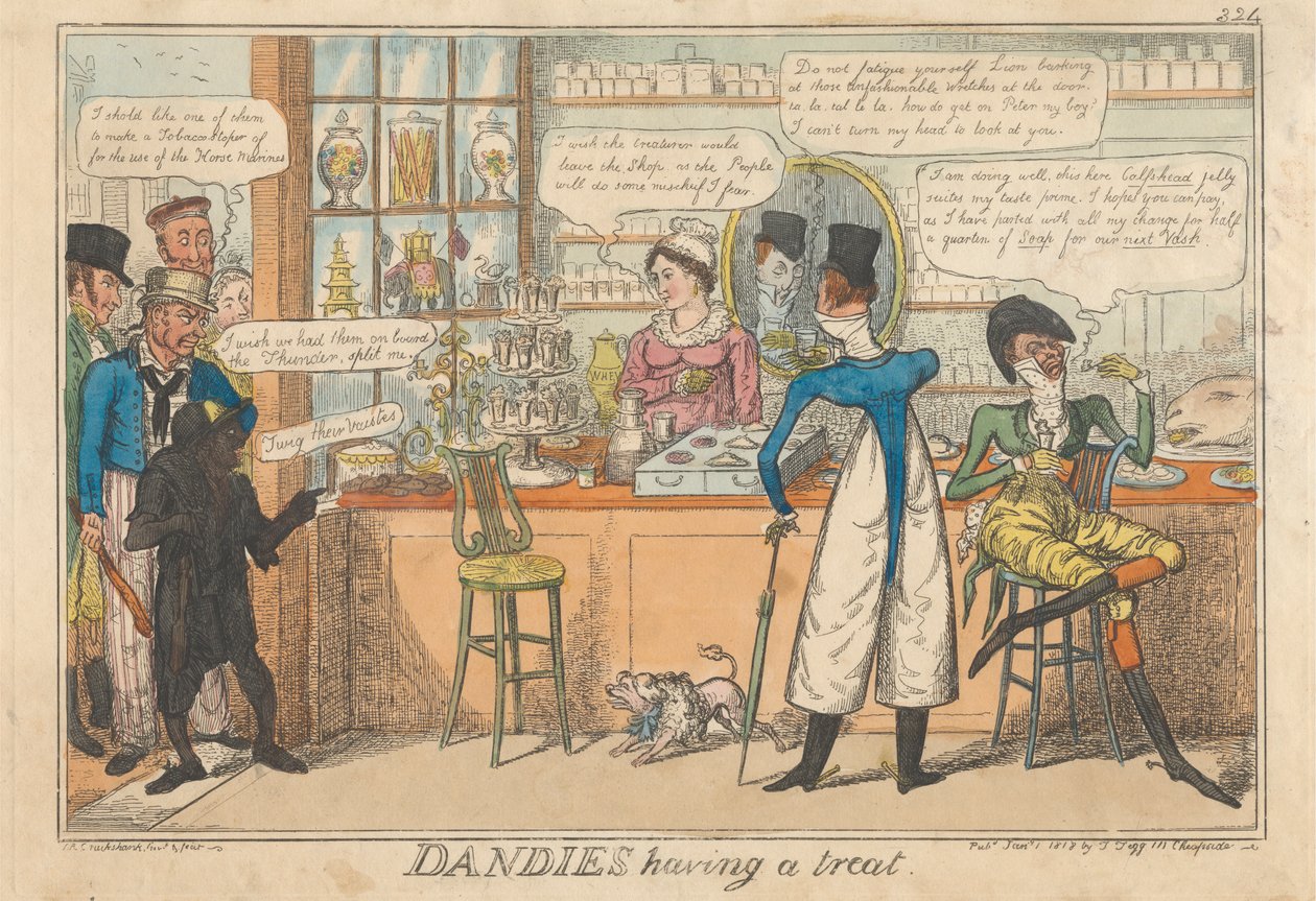 Dandies sahip bir tedavi by Robert Isaac Cruikshank