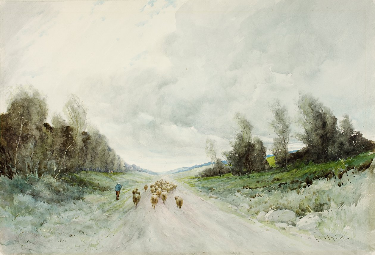 Bir Northumberland Yolu (kağıt üzerinde wc) by Robert J. Hewitt