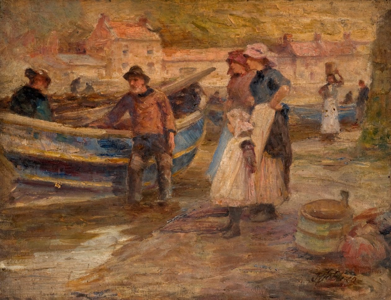 Balıkçılar ile Liman Sahnesi by Robert Jobling