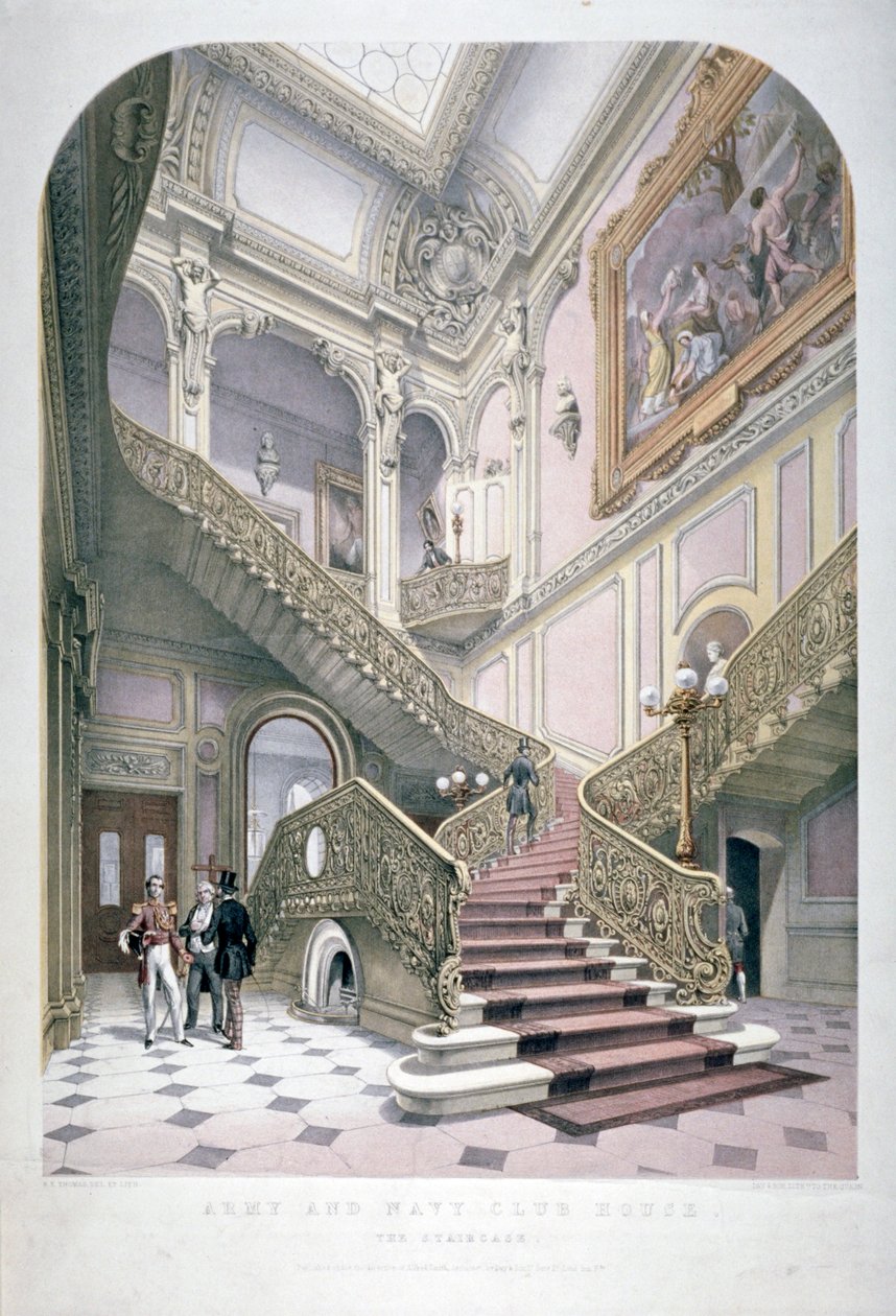 Ordu ve Donanma Kulübü, Pall Mall, Westminster, Londra, 1853 by Robert Kent Thomas