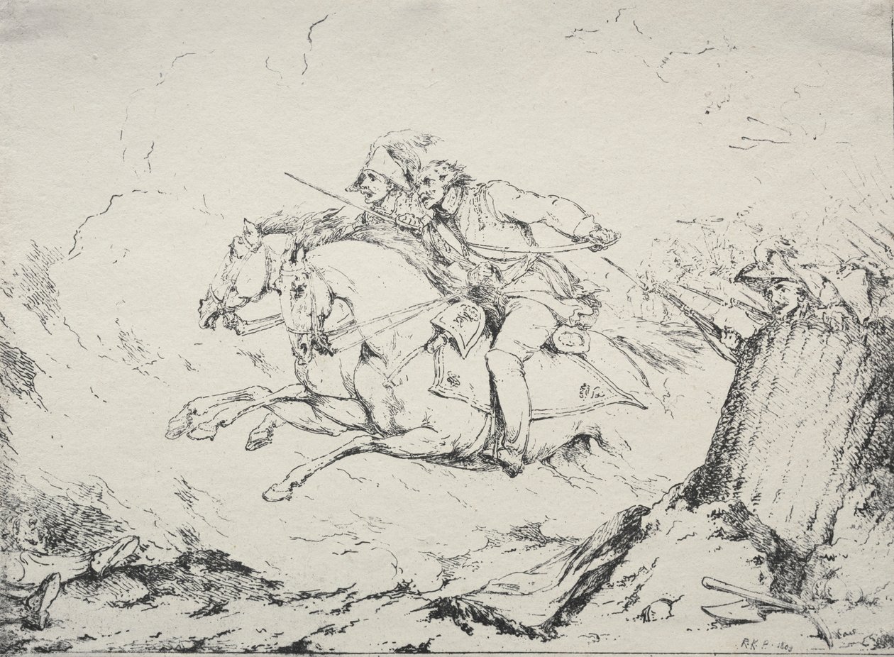 Poliatografi Örnekleri: Süvari Hücumu, 1803. by Robert Kerr Porter