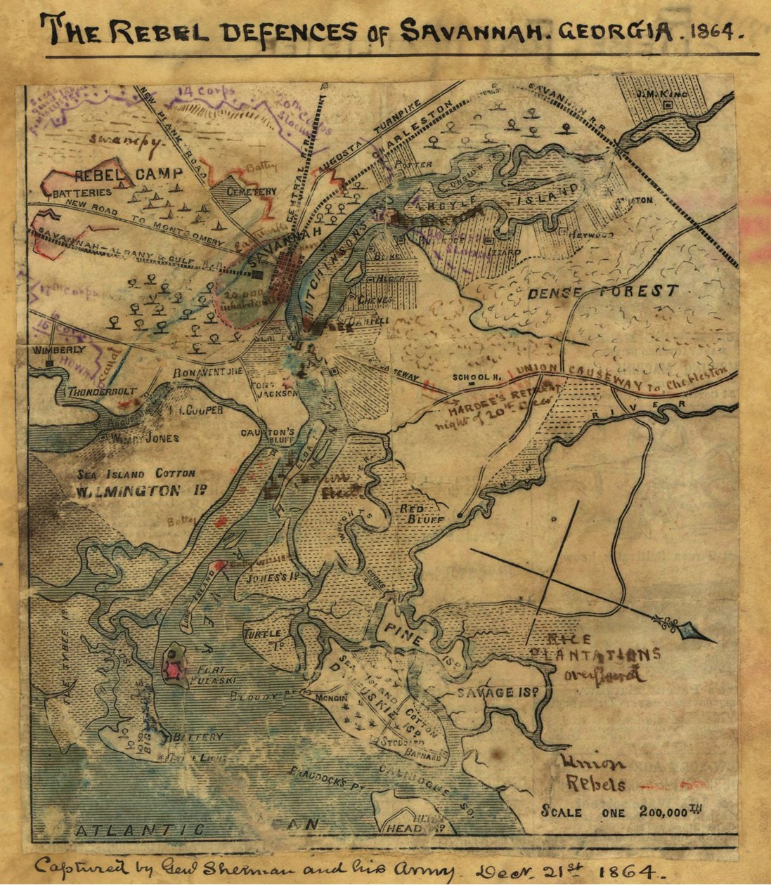 Pulaski Savannah, Georgia, Nisan 1862. Pulaski Savannah, Georgia, Nisan 1862. LOC gvhs01.vhs00277 by Robert Knox Sneden