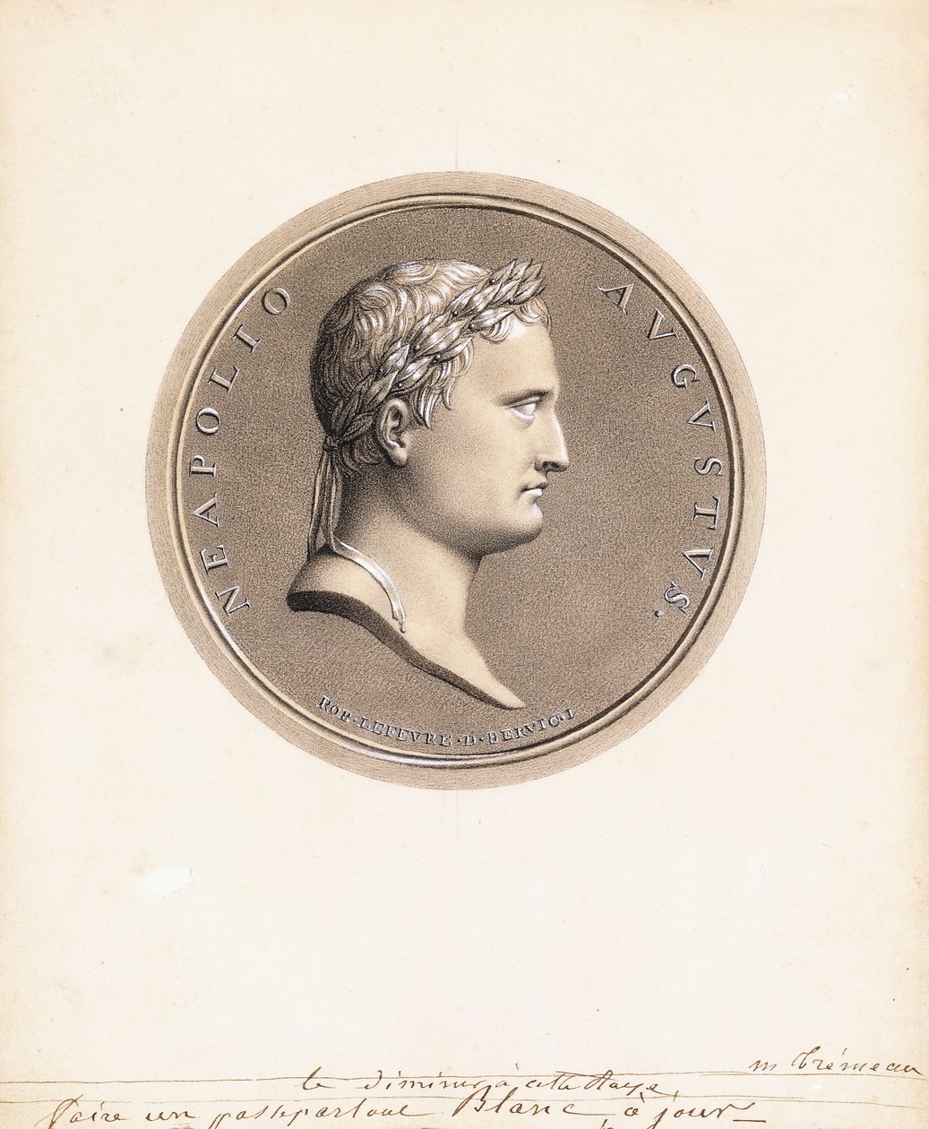 Sağdaki Profilde İmparator I. Napolyon - Madalya İçin Bir Tasarım by Robert Lefevre