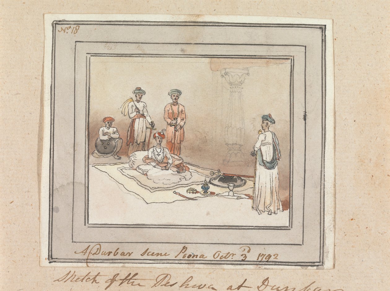 Bir Durbar Sahnesi, Poona, 3 Ekim 1792 by Robert Mabon