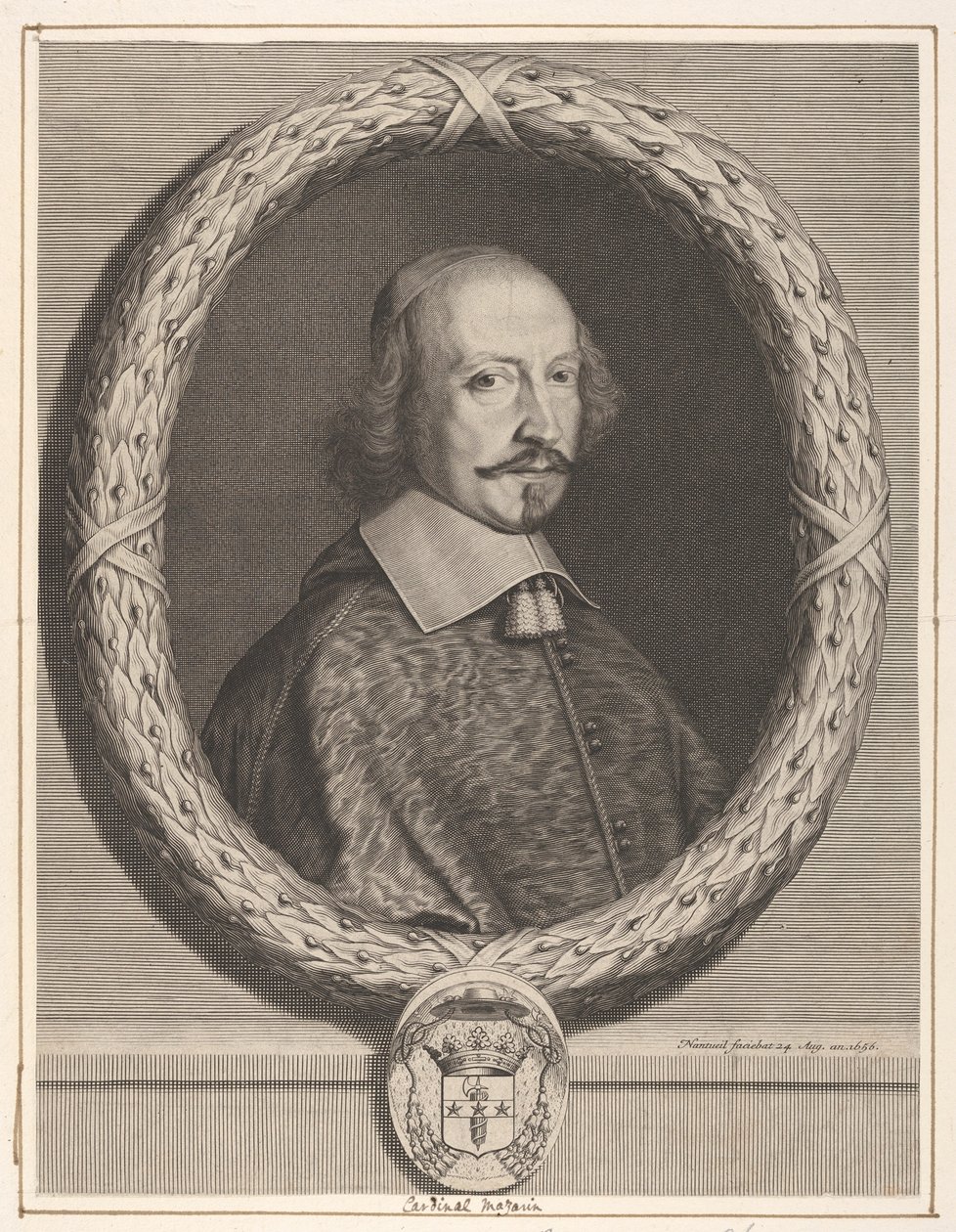 Kardinal Jules Mazarin, 1656. by Robert Nanteuil