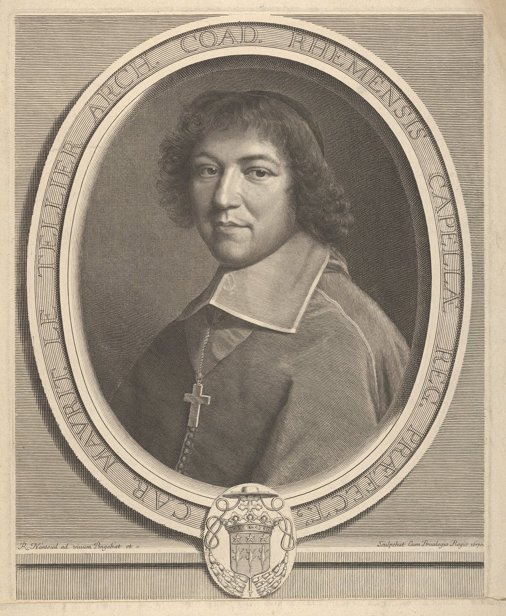 Charles-Maurice Le Tellier, 1670. by Robert Nanteuil