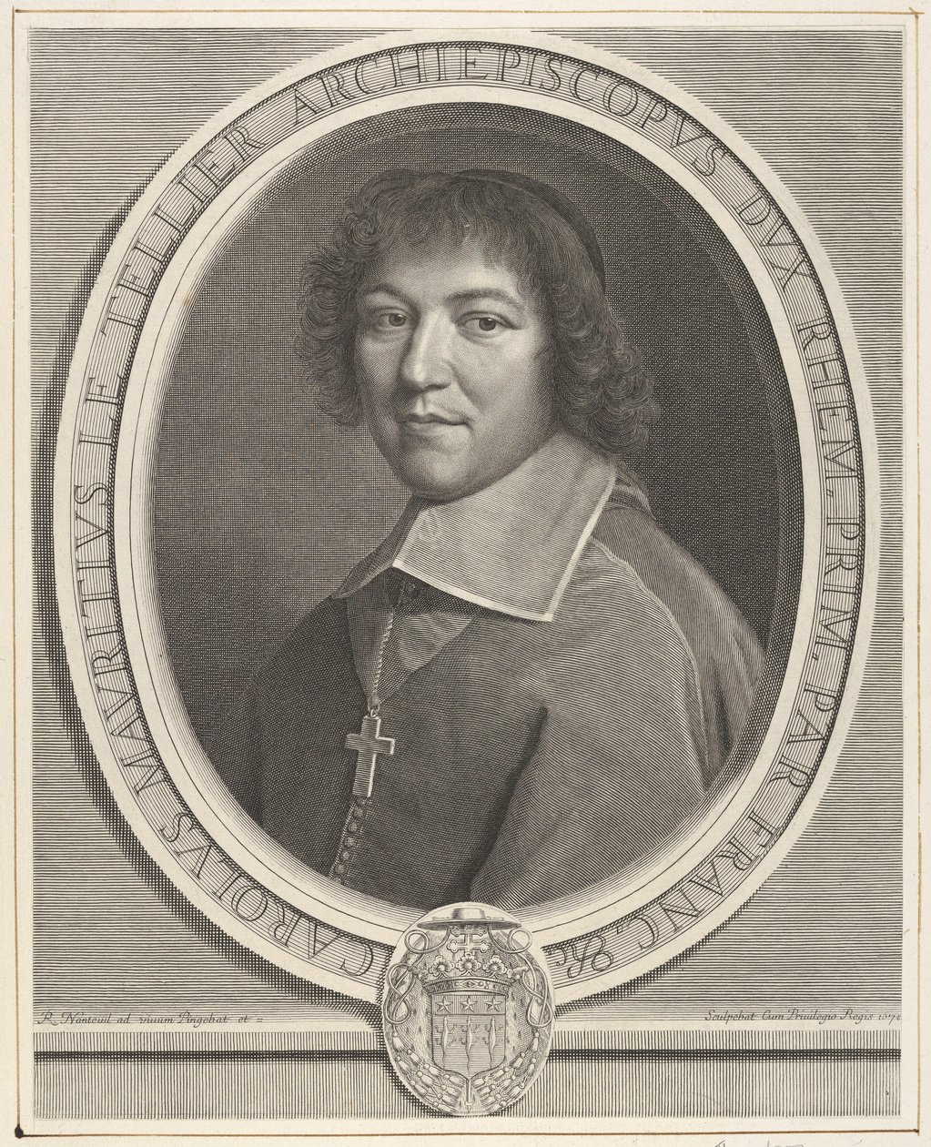 Charles-Maurice le Tellier, 1671. by Robert Nanteuil