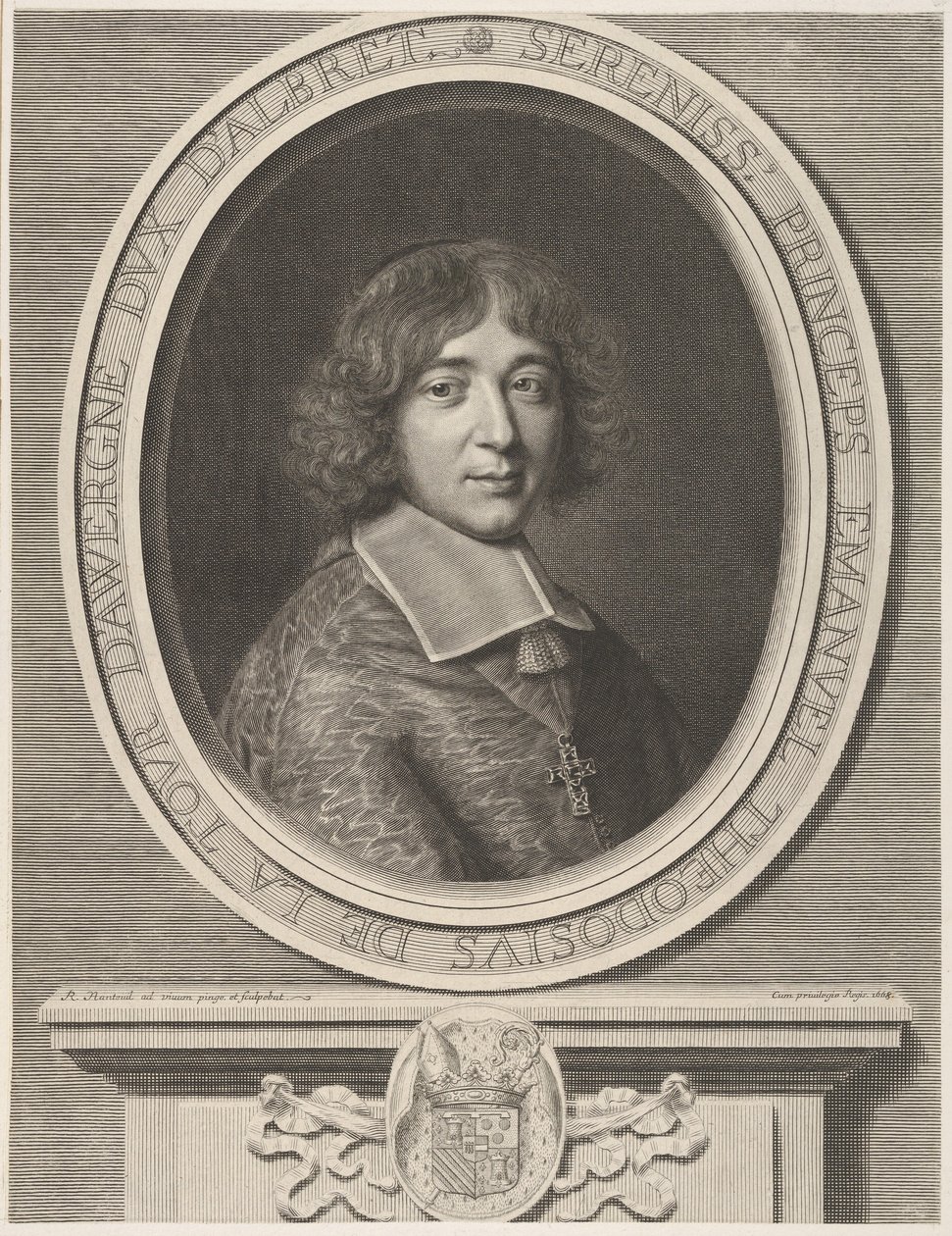 Emmanuel-Théodose de La Tour dAuvergne, Bouillon Kardinali, 1668. by Robert Nanteuil