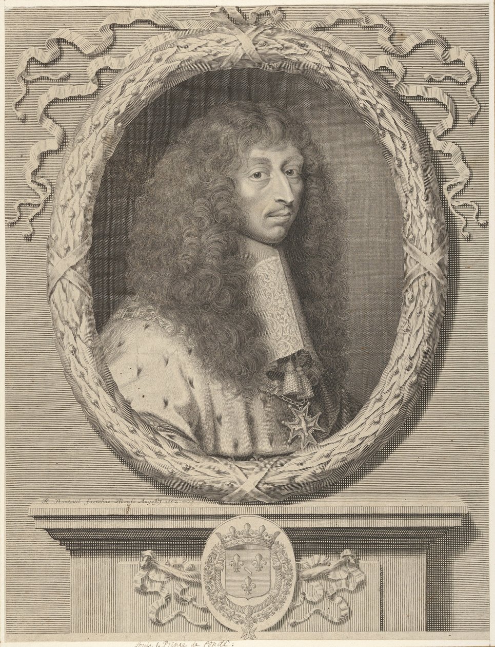 Bourbon Kralı II. Louis, Condé Prensi, 1662. by Robert Nanteuil