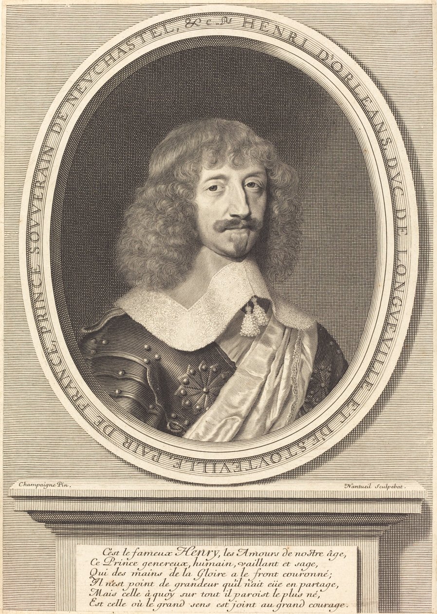 Orleans Henry II, Longueville Dükü by Robert Nanteuil after Philippe de Champaigne