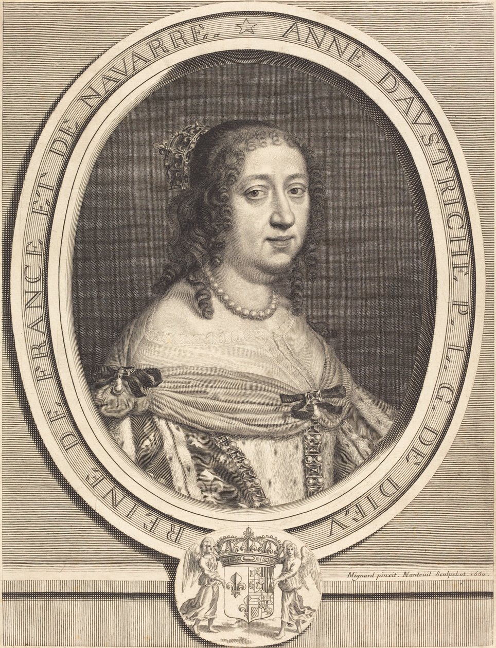 Avusturya Anne, Fransa Kraliçesi ve Navarre by Robert Nanteuil after Pierre Mignard I
