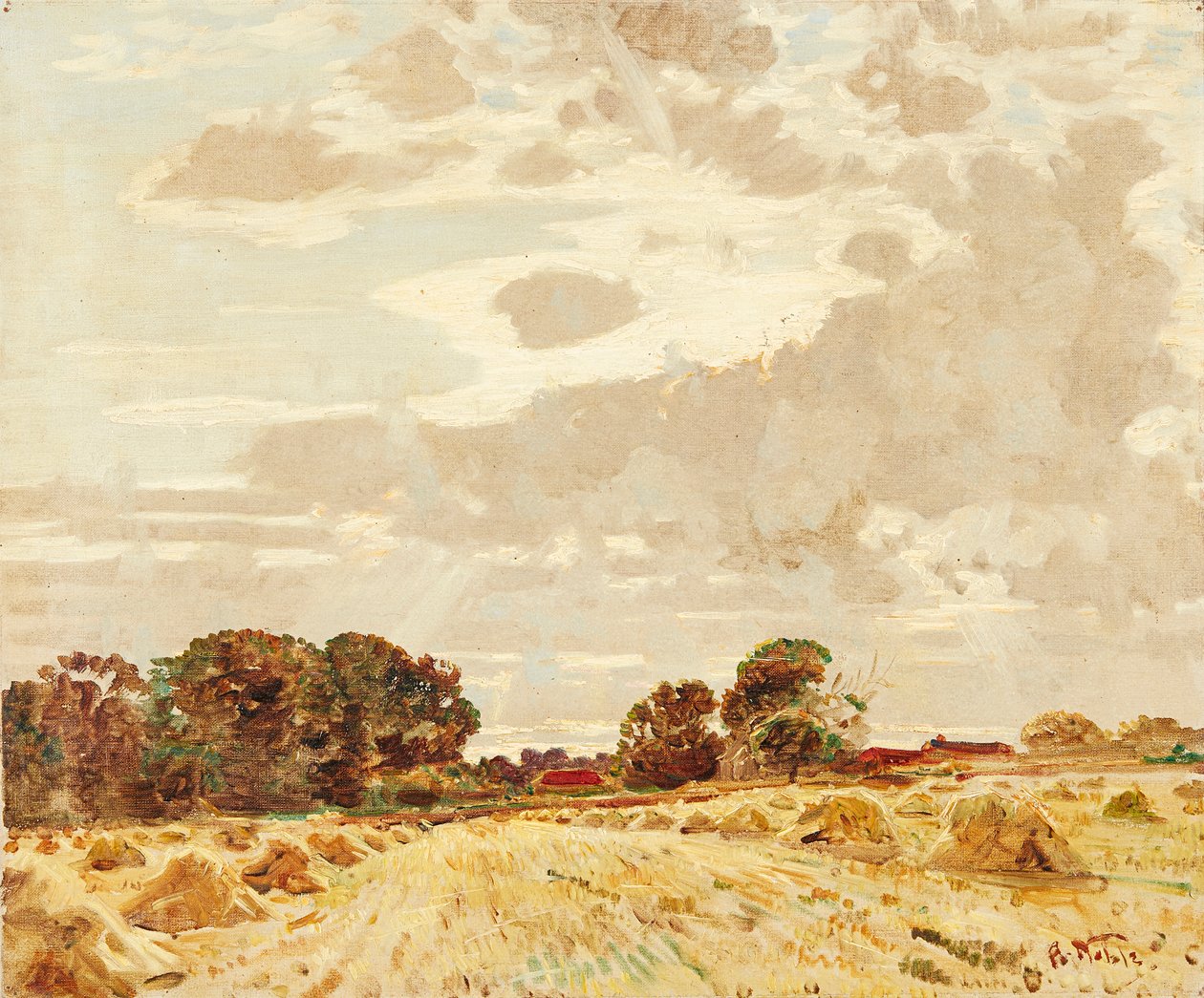 Hasat At the Knowes, East Linton (tuval üzerine yağlı boya) by Robert Noble