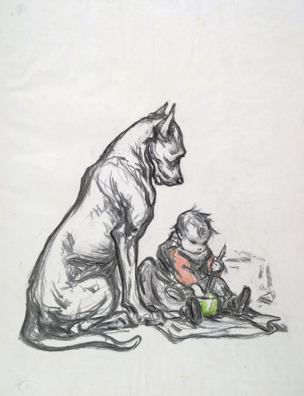 Köpek ve çocuk, 20. yüzyılın başları by Robert Noir