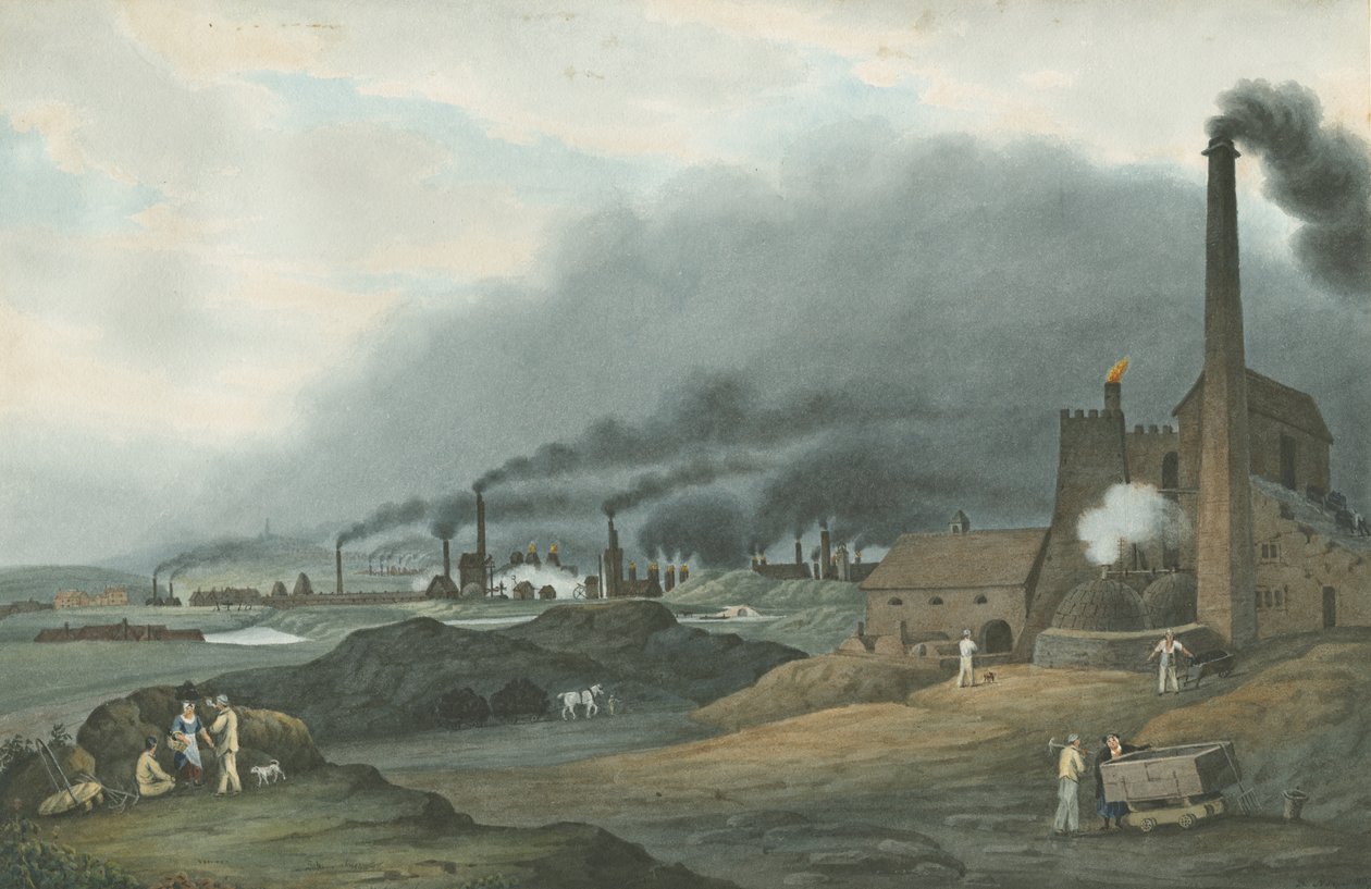 Bilston - Bradley Demir İşleri: sulu boya, 1837 by Robert Noyes