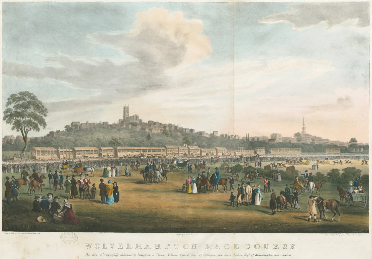 Wolverhampton - Yarış Pisti: renkli litografi, nd [c 1826] (baskı) by Robert Noyes