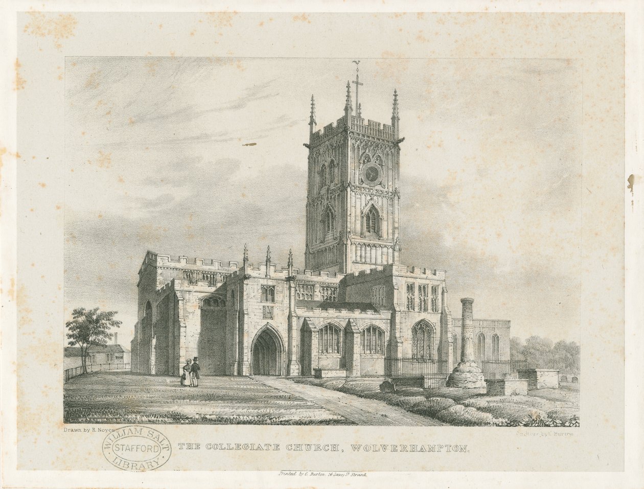 Wolverhampton - Aziz Petrus Kilisesi: taş baskılı, nd [1838] (baskı) by Robert Noyes