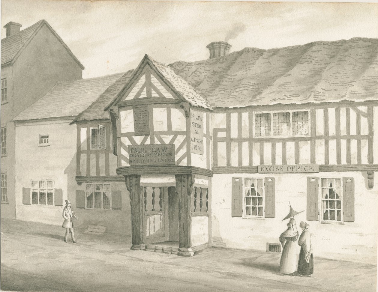 Wolverhampton - Aziz Petrus Kilisesi: sepya çizimi, 1837 by Robert Noyes