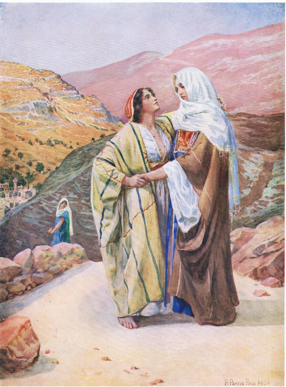 Ruth ve Naomi, Thomas Nelson tarafından yayınlanan İncil Resimli Kitaptan, c.1950 by Robert Payton Reid