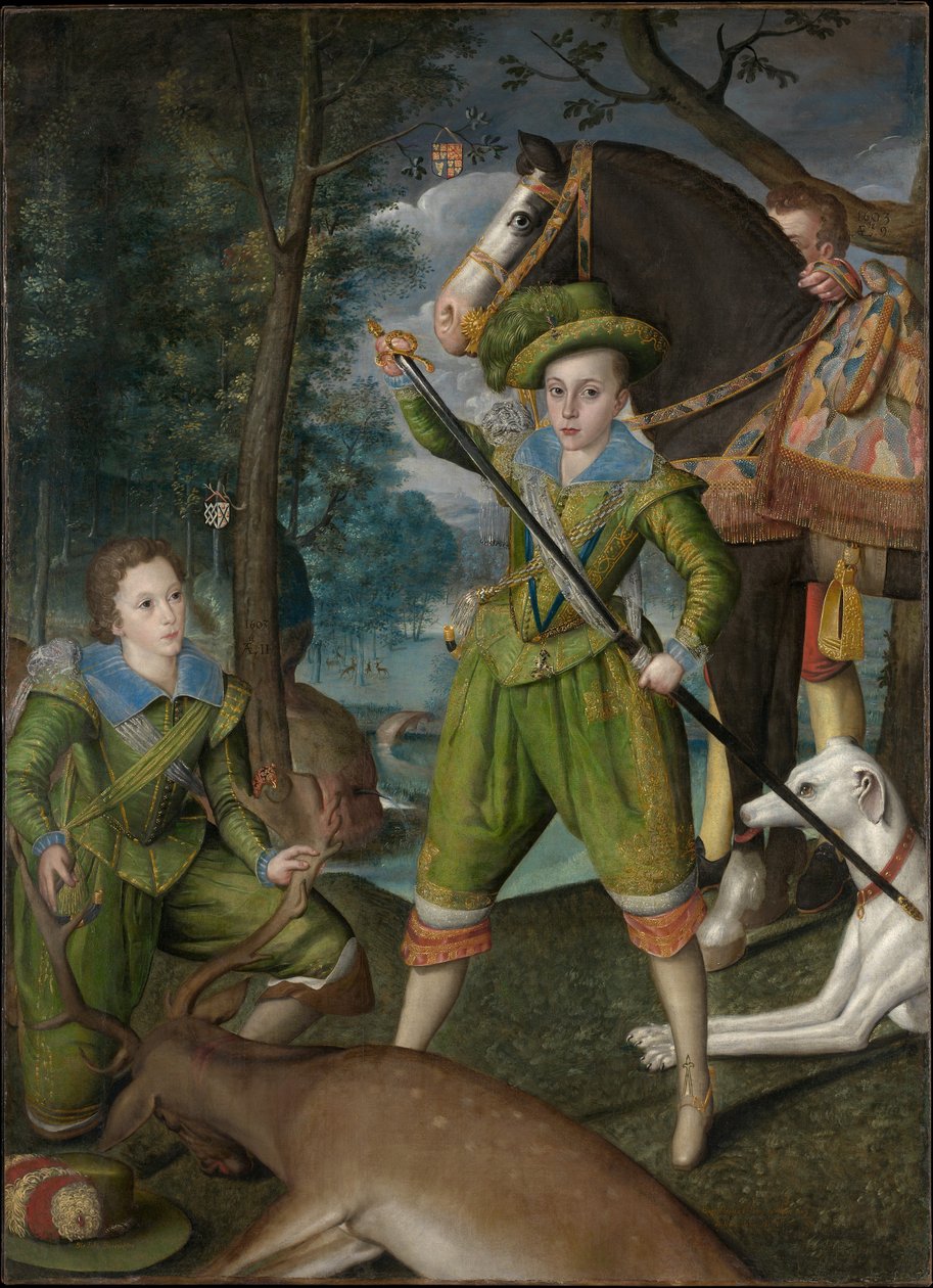 Henry Frederick (1594-1612), Galler Prensi, Sir John Harington (1592-1614), Av Alanında by Robert Peake the elder