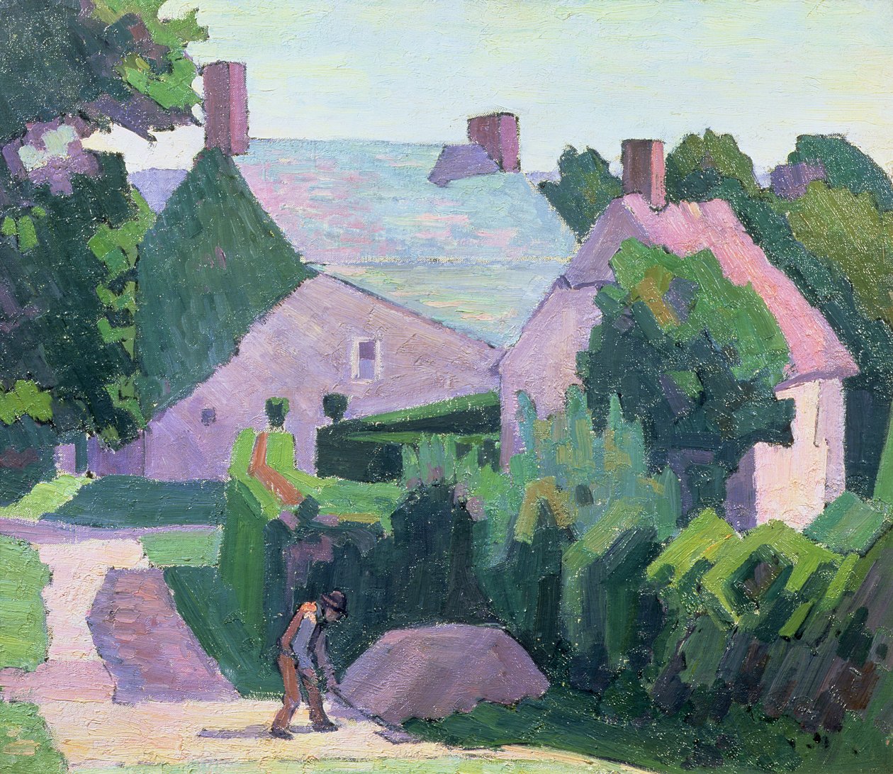 Dunn's Cottage (tuval üzerine yağlı boya) by Robert Polhill Bevan