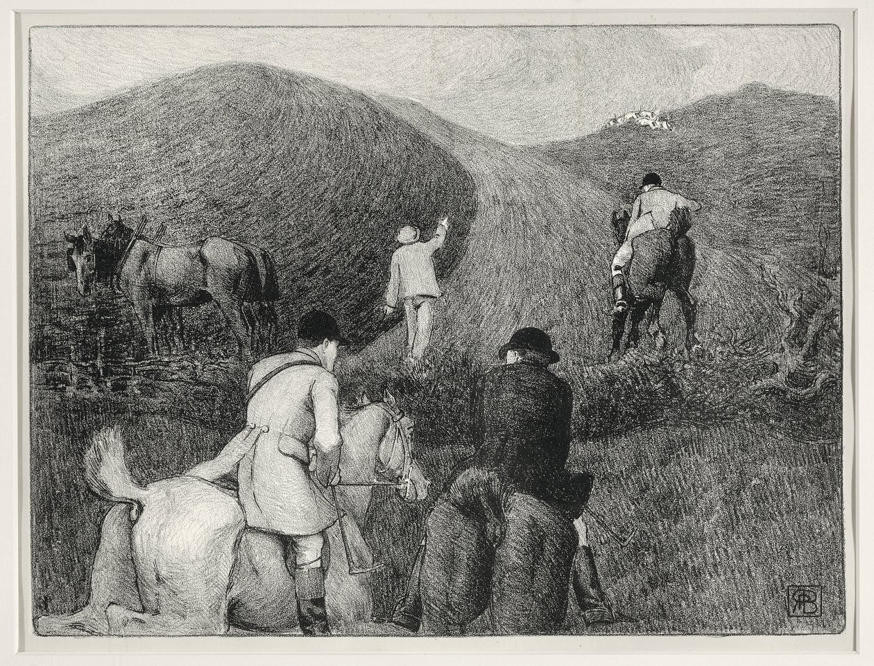 Avlanma sahnesi (lito) by Robert Polhill Bevan